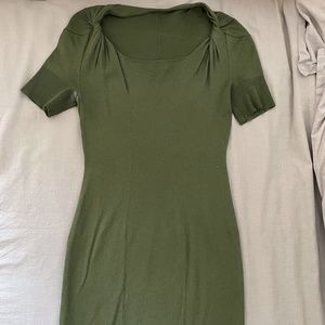 banana republic extra small green mad men sweater dress, knee length